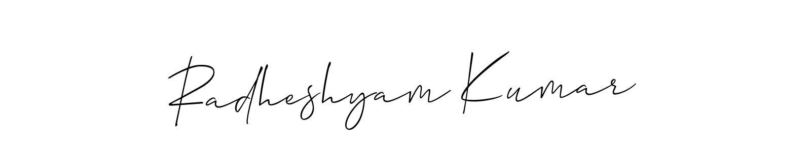 if you are searching for the best signature style for your name Radheshyam Kumar. so please give up your signature search. here we have designed multiple signature styles  using Allison_Script. Radheshyam Kumar signature style 2 images and pictures png