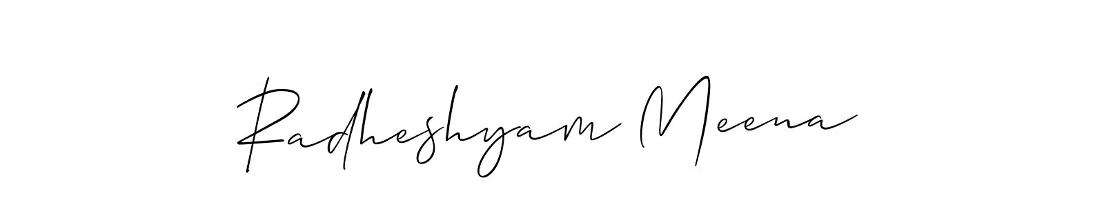 Also we have Radheshyam Meena name is the best signature style. Create professional handwritten signature collection using Allison_Script autograph style. Radheshyam Meena signature style 2 images and pictures png