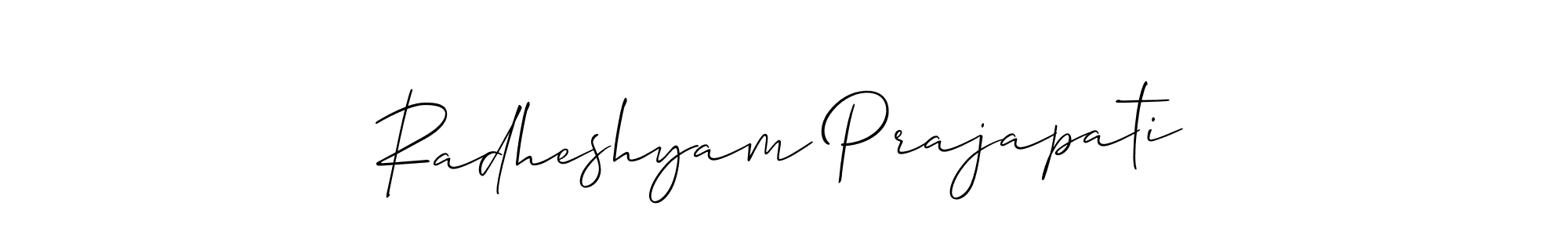 How to make Radheshyam Prajapati signature? Allison_Script is a professional autograph style. Create handwritten signature for Radheshyam Prajapati name. Radheshyam Prajapati signature style 2 images and pictures png