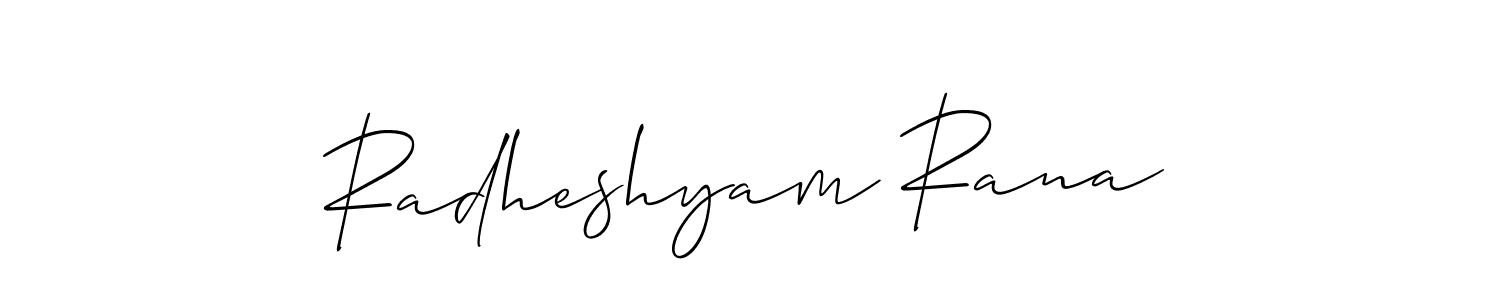 Also You can easily find your signature by using the search form. We will create Radheshyam Rana name handwritten signature images for you free of cost using Allison_Script sign style. Radheshyam Rana signature style 2 images and pictures png