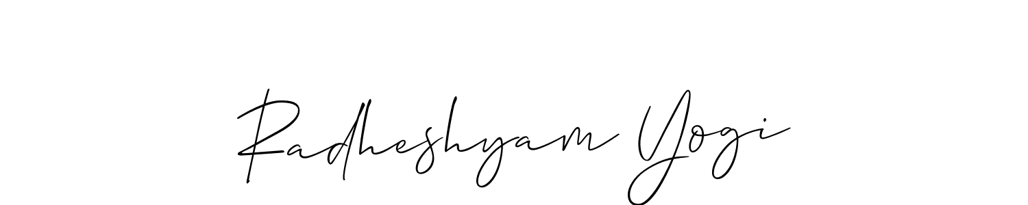 Create a beautiful signature design for name Radheshyam Yogi. With this signature (Allison_Script) fonts, you can make a handwritten signature for free. Radheshyam Yogi signature style 2 images and pictures png