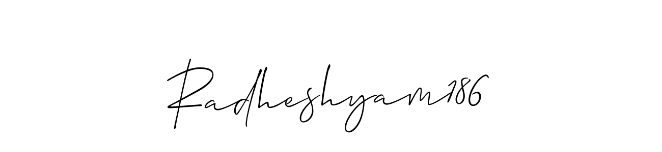 It looks lik you need a new signature style for name Radheshyam186. Design unique handwritten (Allison_Script) signature with our free signature maker in just a few clicks. Radheshyam186 signature style 2 images and pictures png