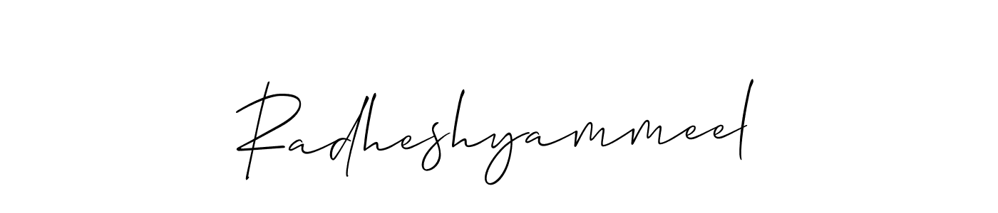 Also You can easily find your signature by using the search form. We will create Radheshyammeel name handwritten signature images for you free of cost using Allison_Script sign style. Radheshyammeel signature style 2 images and pictures png
