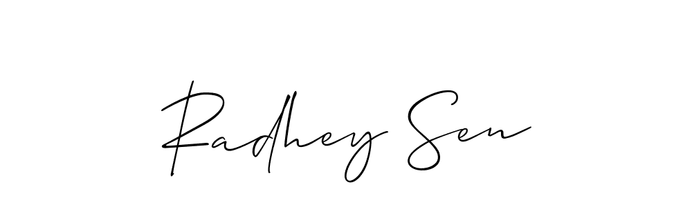 How to Draw Radhey Sen signature style? Allison_Script is a latest design signature styles for name Radhey Sen. Radhey Sen signature style 2 images and pictures png