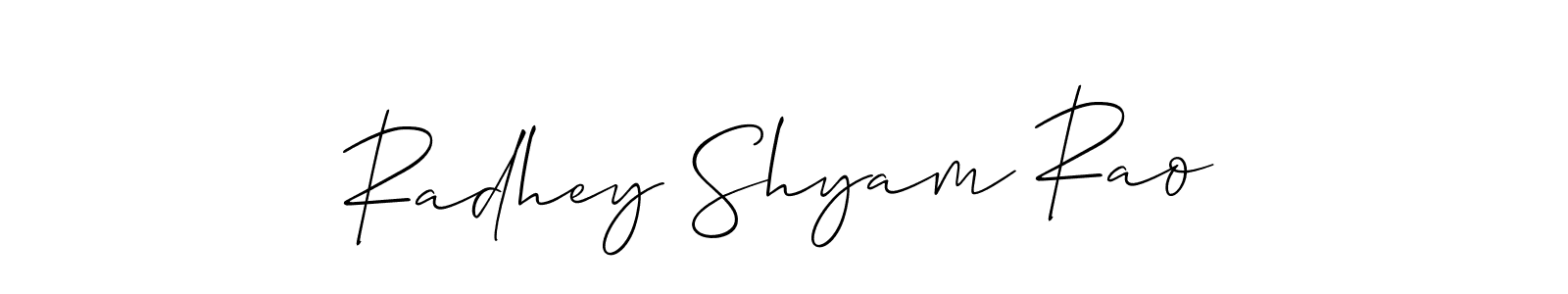 How to Draw Radhey Shyam Rao signature style? Allison_Script is a latest design signature styles for name Radhey Shyam Rao. Radhey Shyam Rao signature style 2 images and pictures png