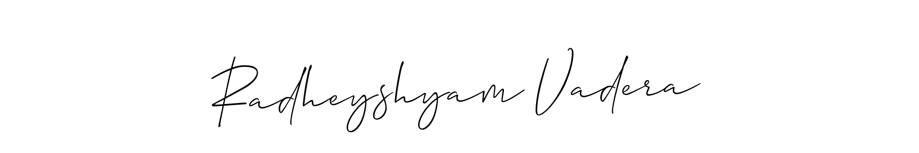 This is the best signature style for the Radheyshyam Vadera name. Also you like these signature font (Allison_Script). Mix name signature. Radheyshyam Vadera signature style 2 images and pictures png