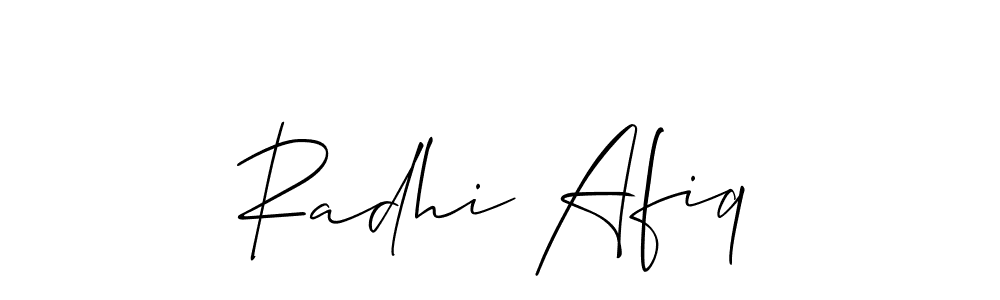 It looks lik you need a new signature style for name Radhi Afiq. Design unique handwritten (Allison_Script) signature with our free signature maker in just a few clicks. Radhi Afiq signature style 2 images and pictures png