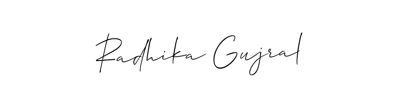 Radhika Gujral stylish signature style. Best Handwritten Sign (Allison_Script) for my name. Handwritten Signature Collection Ideas for my name Radhika Gujral. Radhika Gujral signature style 2 images and pictures png