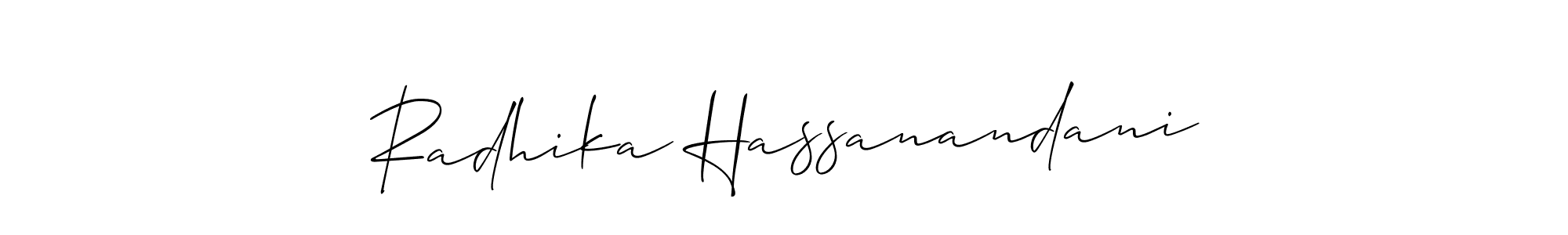 Similarly Allison_Script is the best handwritten signature design. Signature creator online .You can use it as an online autograph creator for name Radhika Hassanandani. Radhika Hassanandani signature style 2 images and pictures png