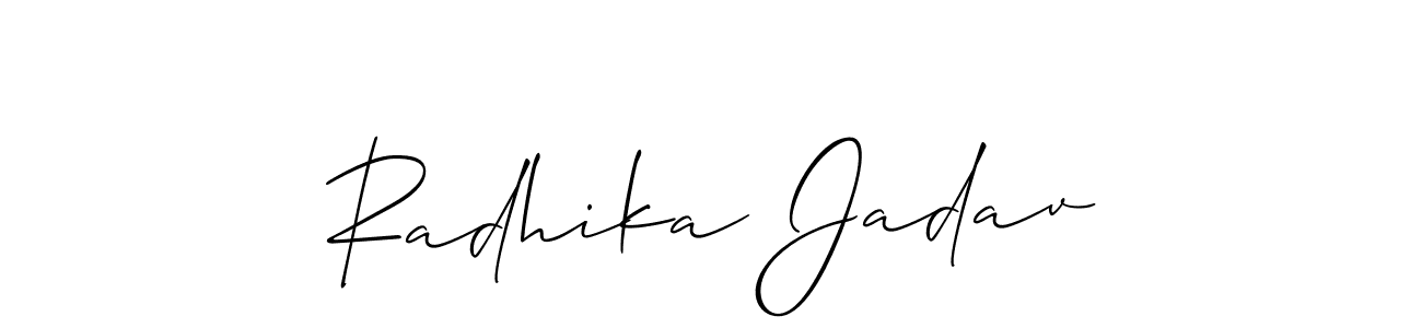 How to make Radhika Jadav signature? Allison_Script is a professional autograph style. Create handwritten signature for Radhika Jadav name. Radhika Jadav signature style 2 images and pictures png