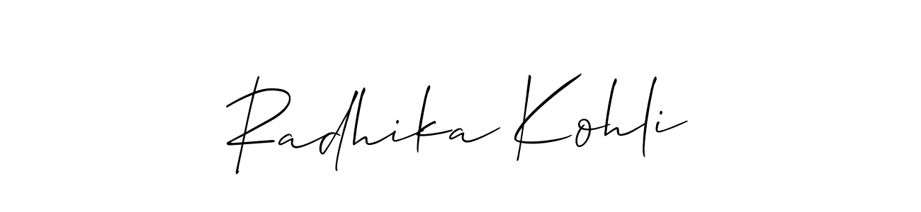 How to Draw Radhika Kohli signature style? Allison_Script is a latest design signature styles for name Radhika Kohli. Radhika Kohli signature style 2 images and pictures png