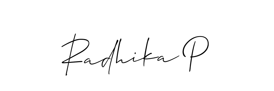 Check out images of Autograph of Radhika P name. Actor Radhika P Signature Style. Allison_Script is a professional sign style online. Radhika P signature style 2 images and pictures png