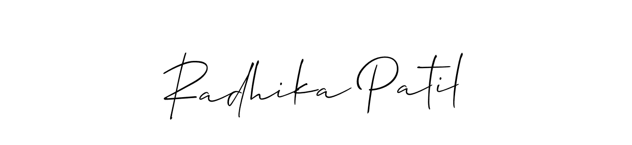 How to make Radhika Patil name signature. Use Allison_Script style for creating short signs online. This is the latest handwritten sign. Radhika Patil signature style 2 images and pictures png