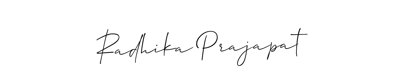 Make a short Radhika Prajapat signature style. Manage your documents anywhere anytime using Allison_Script. Create and add eSignatures, submit forms, share and send files easily. Radhika Prajapat signature style 2 images and pictures png