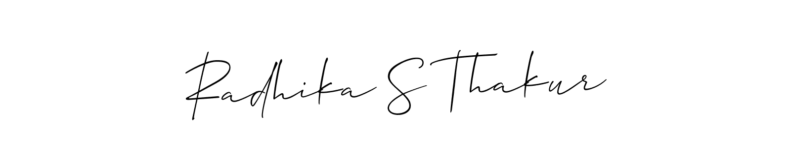 You should practise on your own different ways (Allison_Script) to write your name (Radhika S Thakur) in signature. don't let someone else do it for you. Radhika S Thakur signature style 2 images and pictures png