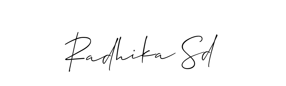 Create a beautiful signature design for name Radhika Sd. With this signature (Allison_Script) fonts, you can make a handwritten signature for free. Radhika Sd signature style 2 images and pictures png