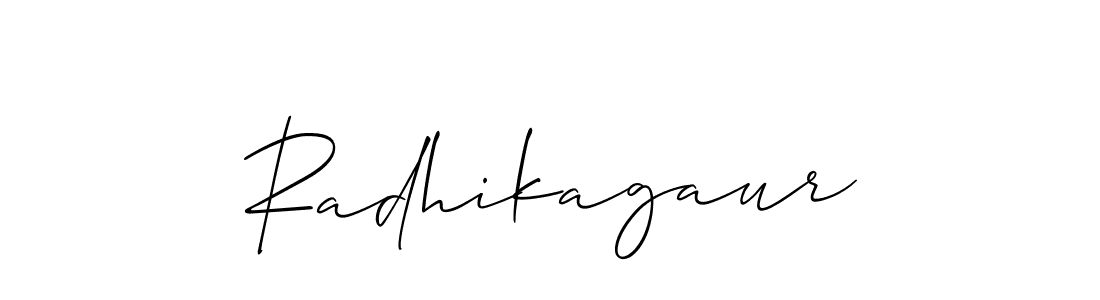 Allison_Script is a professional signature style that is perfect for those who want to add a touch of class to their signature. It is also a great choice for those who want to make their signature more unique. Get Radhikagaur name to fancy signature for free. Radhikagaur signature style 2 images and pictures png