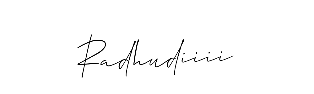 Also You can easily find your signature by using the search form. We will create Radhudiiii name handwritten signature images for you free of cost using Allison_Script sign style. Radhudiiii signature style 2 images and pictures png