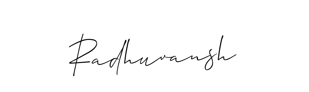 if you are searching for the best signature style for your name Radhuvansh. so please give up your signature search. here we have designed multiple signature styles  using Allison_Script. Radhuvansh signature style 2 images and pictures png