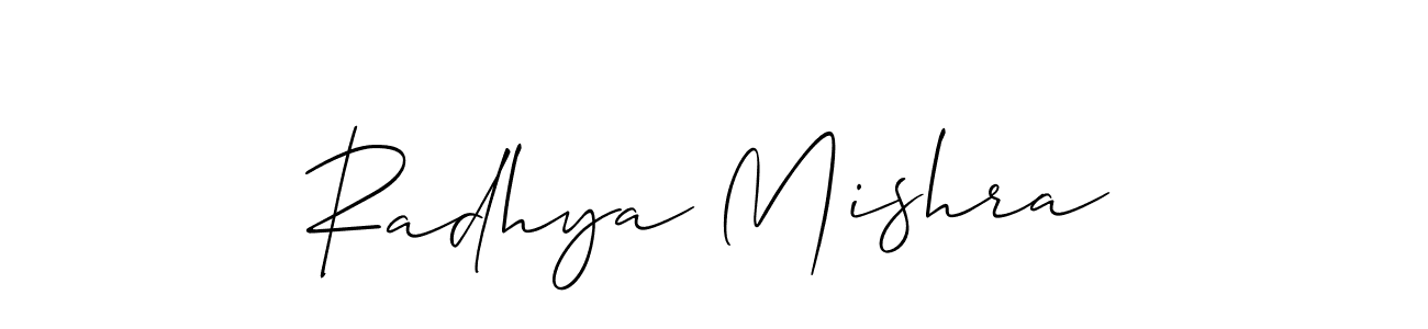 Design your own signature with our free online signature maker. With this signature software, you can create a handwritten (Allison_Script) signature for name Radhya Mishra. Radhya Mishra signature style 2 images and pictures png