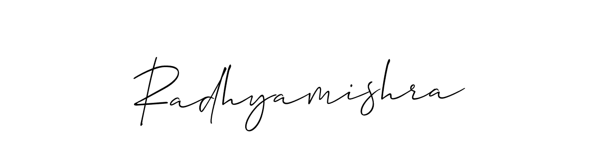 How to make Radhyamishra name signature. Use Allison_Script style for creating short signs online. This is the latest handwritten sign. Radhyamishra signature style 2 images and pictures png