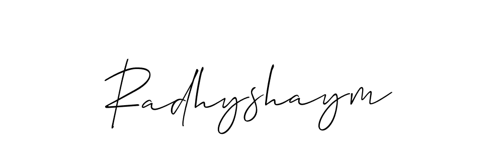 It looks lik you need a new signature style for name Radhyshaym. Design unique handwritten (Allison_Script) signature with our free signature maker in just a few clicks. Radhyshaym signature style 2 images and pictures png
