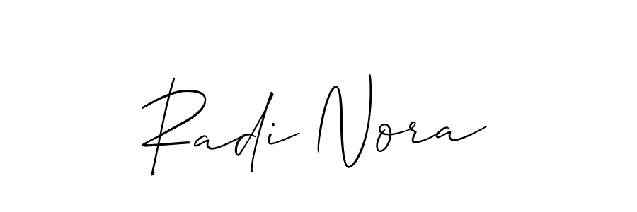 Radi Nora stylish signature style. Best Handwritten Sign (Allison_Script) for my name. Handwritten Signature Collection Ideas for my name Radi Nora. Radi Nora signature style 2 images and pictures png