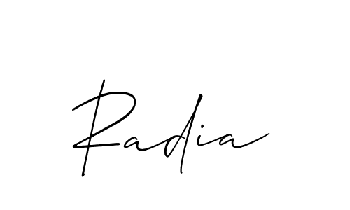 if you are searching for the best signature style for your name Radia. so please give up your signature search. here we have designed multiple signature styles  using Allison_Script. Radia signature style 2 images and pictures png