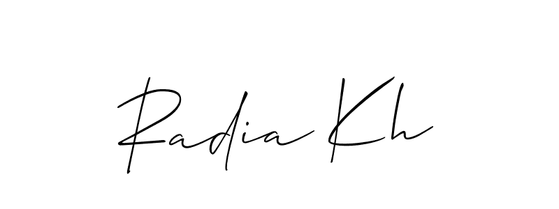 How to make Radia Kh signature? Allison_Script is a professional autograph style. Create handwritten signature for Radia Kh name. Radia Kh signature style 2 images and pictures png