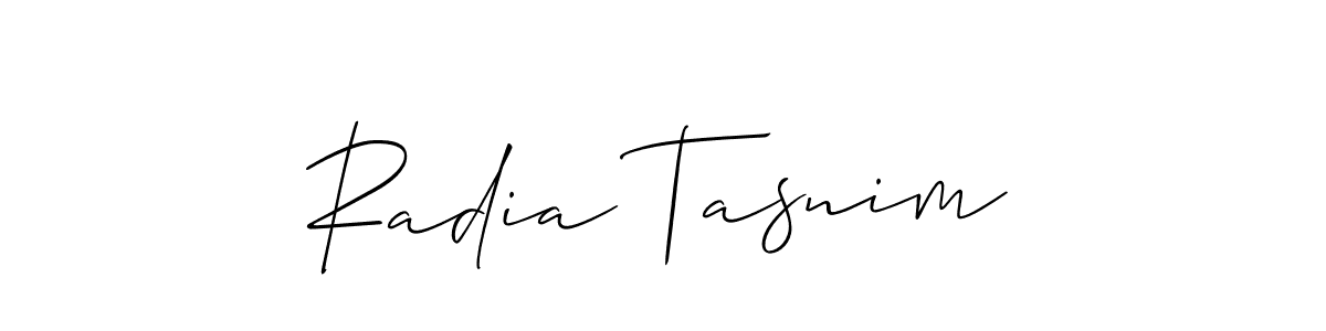 How to make Radia Tasnim signature? Allison_Script is a professional autograph style. Create handwritten signature for Radia Tasnim name. Radia Tasnim signature style 2 images and pictures png