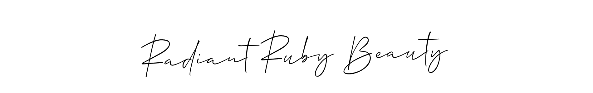 You should practise on your own different ways (Allison_Script) to write your name (Radiant Ruby Beauty) in signature. don't let someone else do it for you. Radiant Ruby Beauty signature style 2 images and pictures png