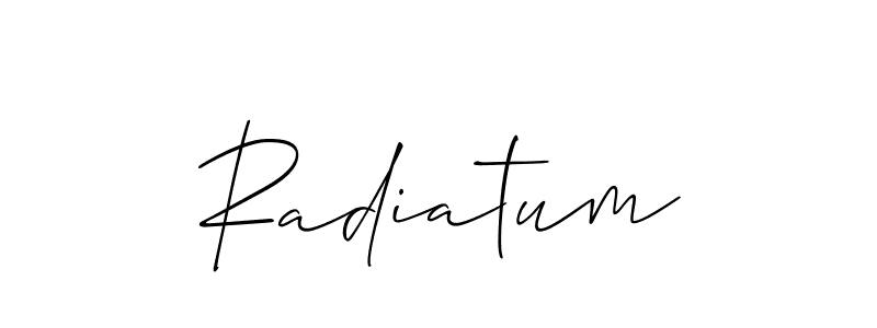 Once you've used our free online signature maker to create your best signature Allison_Script style, it's time to enjoy all of the benefits that Radiatum name signing documents. Radiatum signature style 2 images and pictures png