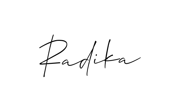 You should practise on your own different ways (Allison_Script) to write your name (Radika) in signature. don't let someone else do it for you. Radika signature style 2 images and pictures png