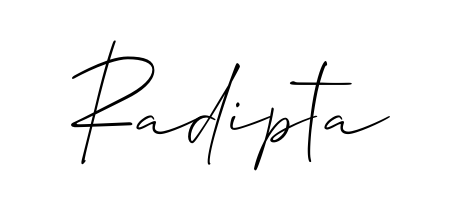 A sleek calligraphic signature for name Radipta utilizing Allison_Script styling. Great for adding personal signatures to photos and art. Radipta signature style 2 images and pictures png