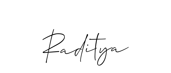 Also we have Raditya name is the best signature style. Create professional handwritten signature collection using Allison_Script autograph style. Raditya signature style 2 images and pictures png