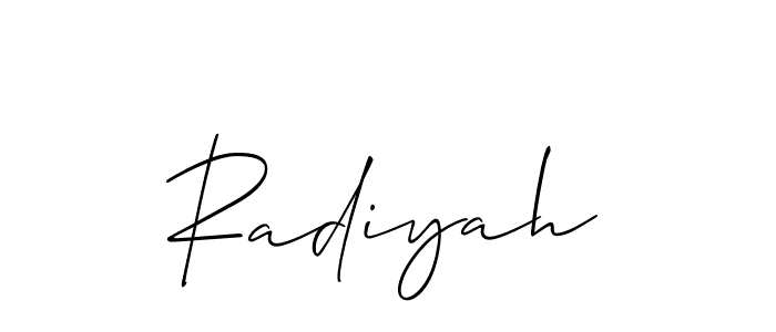 Also we have Radiyah name is the best signature style. Create professional handwritten signature collection using Allison_Script autograph style. Radiyah signature style 2 images and pictures png