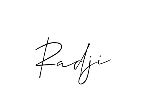 How to make Radji name signature. Use Allison_Script style for creating short signs online. This is the latest handwritten sign. Radji signature style 2 images and pictures png