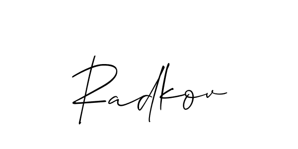 How to make Radkov name signature. Use Allison_Script style for creating short signs online. This is the latest handwritten sign. Radkov signature style 2 images and pictures png