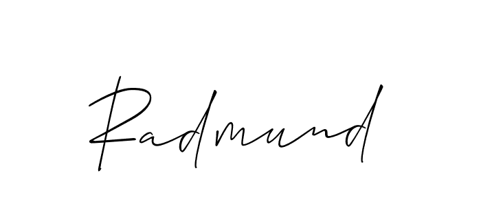 How to make Radmund signature? Allison_Script is a professional autograph style. Create handwritten signature for Radmund name. Radmund signature style 2 images and pictures png