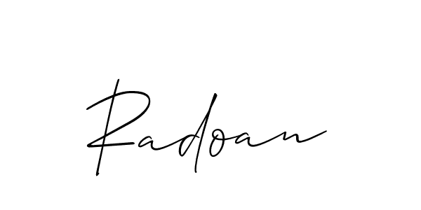 Allison_Script is a professional signature style that is perfect for those who want to add a touch of class to their signature. It is also a great choice for those who want to make their signature more unique. Get Radoan name to fancy signature for free. Radoan signature style 2 images and pictures png