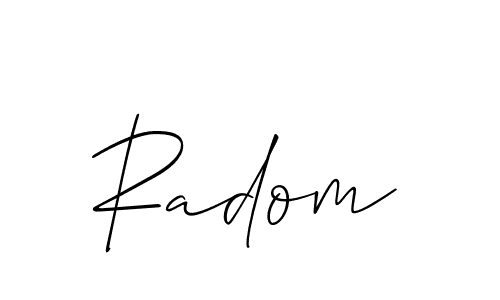if you are searching for the best signature style for your name Radom. so please give up your signature search. here we have designed multiple signature styles  using Allison_Script. Radom signature style 2 images and pictures png
