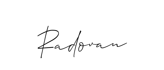 Similarly Allison_Script is the best handwritten signature design. Signature creator online .You can use it as an online autograph creator for name Radovan. Radovan signature style 2 images and pictures png