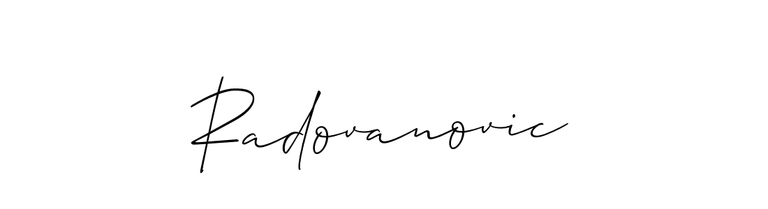 How to make Radovanovic signature? Allison_Script is a professional autograph style. Create handwritten signature for Radovanovic name. Radovanovic signature style 2 images and pictures png