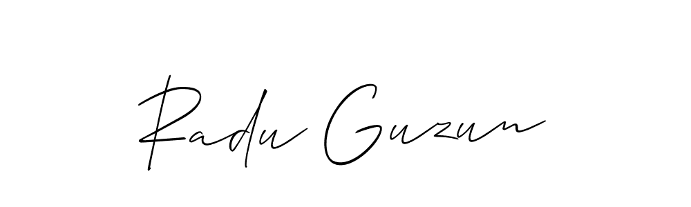 Use a signature maker to create a handwritten signature online. With this signature software, you can design (Allison_Script) your own signature for name Radu Guzun. Radu Guzun signature style 2 images and pictures png