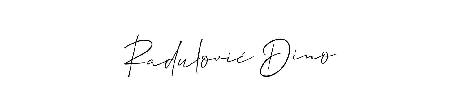 How to make Radulović Dino name signature. Use Allison_Script style for creating short signs online. This is the latest handwritten sign. Radulović Dino signature style 2 images and pictures png