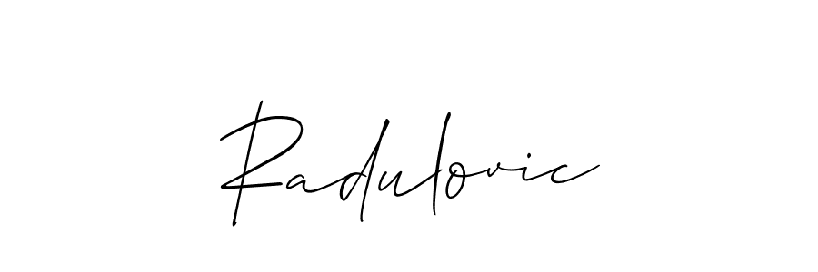 Make a beautiful signature design for name Radulovic. With this signature (Allison_Script) style, you can create a handwritten signature for free. Radulovic signature style 2 images and pictures png