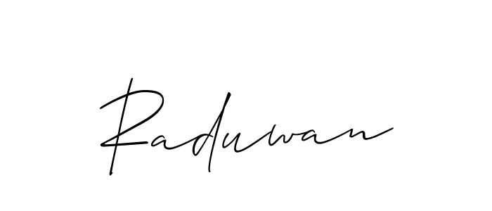 if you are searching for the best signature style for your name Raduwan. so please give up your signature search. here we have designed multiple signature styles  using Allison_Script. Raduwan signature style 2 images and pictures png