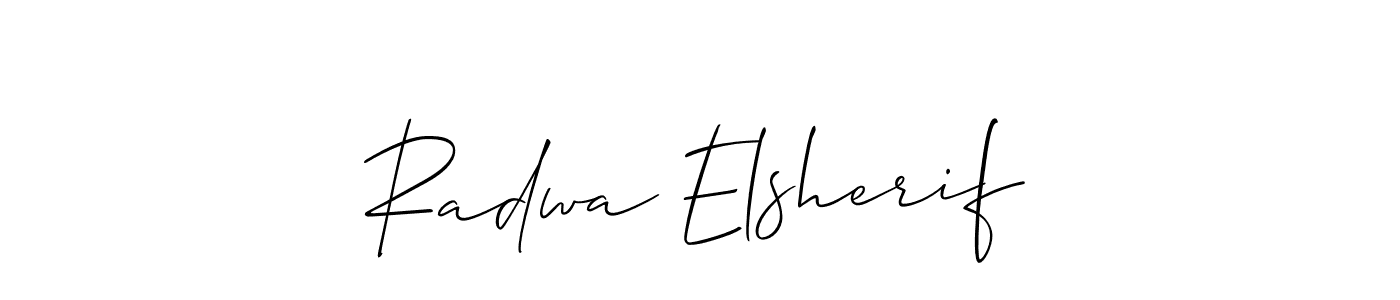 Also we have Radwa Elsherif name is the best signature style. Create professional handwritten signature collection using Allison_Script autograph style. Radwa Elsherif signature style 2 images and pictures png