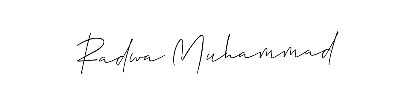You should practise on your own different ways (Allison_Script) to write your name (Radwa Muhammad) in signature. don't let someone else do it for you. Radwa Muhammad signature style 2 images and pictures png