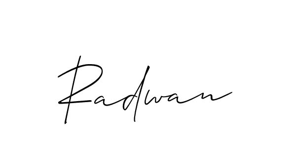 Radwan stylish signature style. Best Handwritten Sign (Allison_Script) for my name. Handwritten Signature Collection Ideas for my name Radwan. Radwan signature style 2 images and pictures png